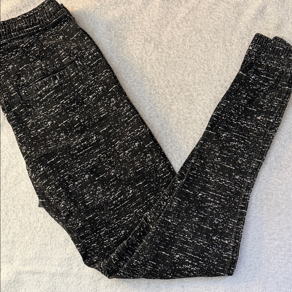 Regal Exchange Textured Knee Front Space Dye Super Stretch Joggers Drawstring